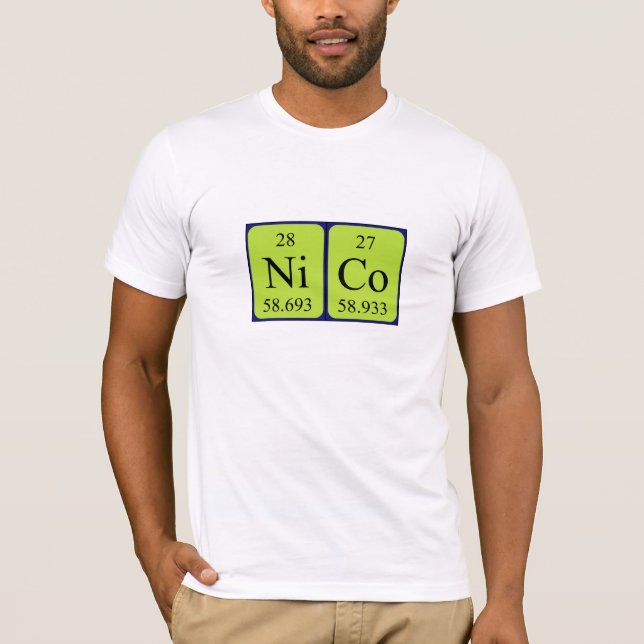 Camisa del nombre de la tabla periódica de Nico (Anverso)