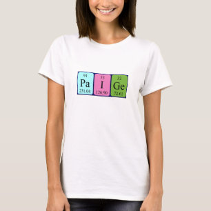 Camisa del nombre de la tabla periódica de Paige