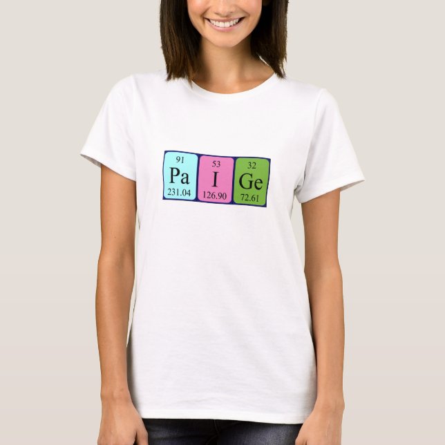 Camisa del nombre de la tabla periódica de Paige (Anverso)