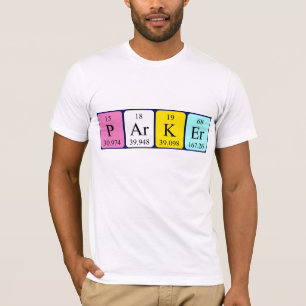 Camisa del nombre de la tabla periódica de Parker