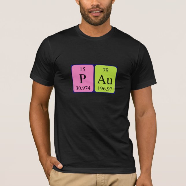 Camisa del nombre de la tabla periódica de Pau (Anverso)