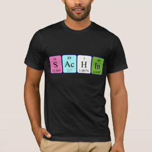 Camisa del nombre de la tabla periódica de Sachin