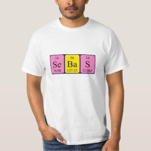 Camisa del nombre de la tabla periódica de Sebas