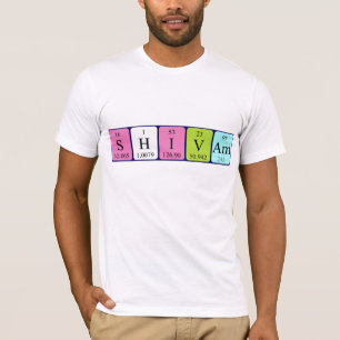 Camisa del nombre de la tabla periódica de Shivam