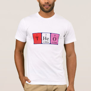 Camisa del nombre de la tabla periódica de Theo