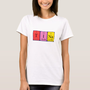 Camisa del nombre de la tabla periódica de Tina