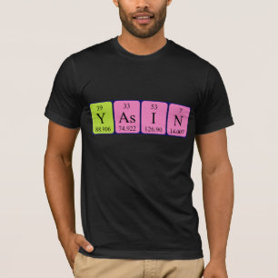Camisa del nombre de la tabla periódica de Yasin