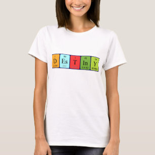Camisa del nombre de la tabla periódica del