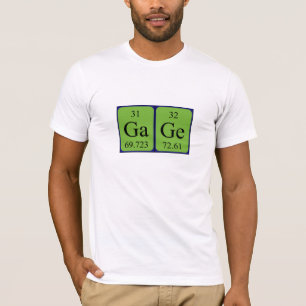 Camisa del nombre de la tabla periódica del