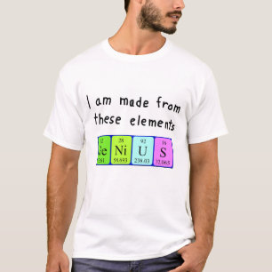 Camisa del nombre de la tabla periódica del genio