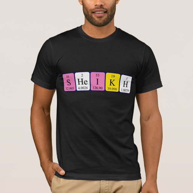 Camisa del nombre de la tabla periódica del jeque (Anverso)