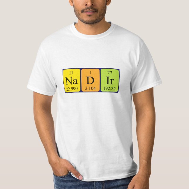 Camisa del nombre de la tabla periódica del nadir (Anverso)