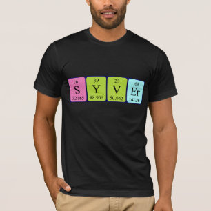 Camisa del nombre de la tabla periódica del sistem