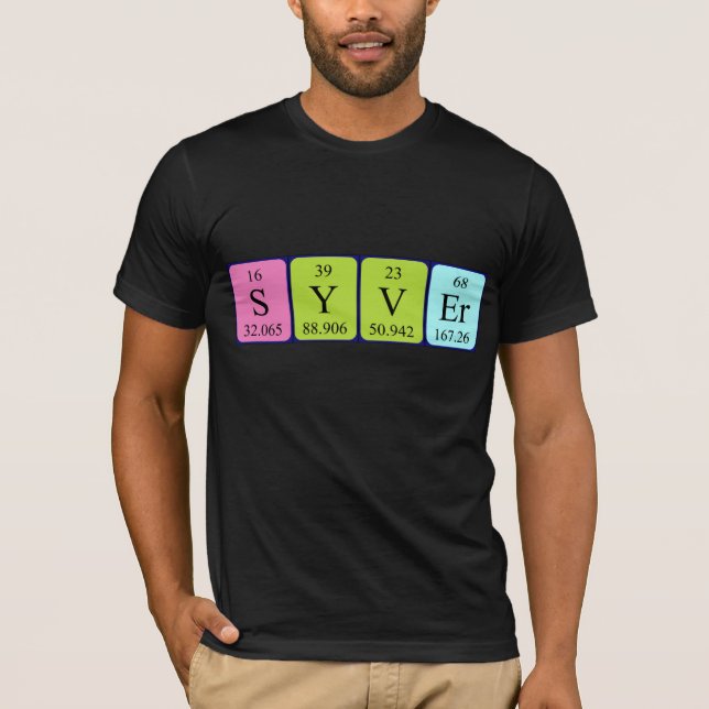Camisa del nombre de la tabla periódica del sistem (Anverso)
