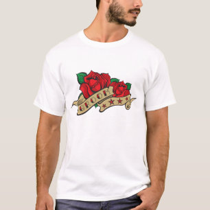 Camisa del novio del rosa del tatuaje