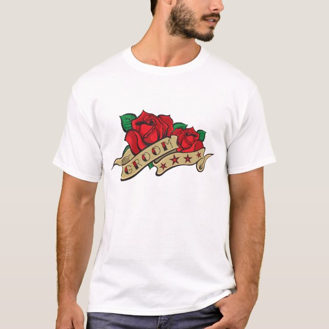 Camisa del novio del rosa del tatuaje (Anverso)