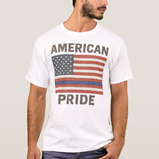 Camisa del Orgullo Americano - delgada línea azul