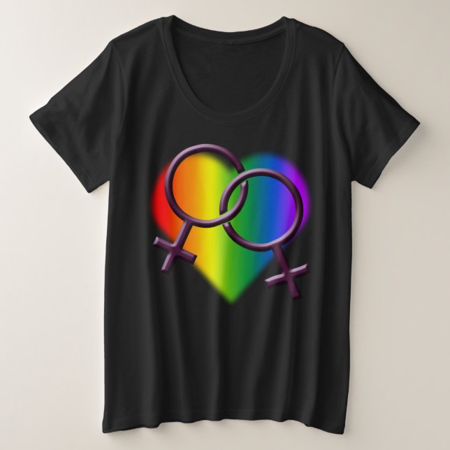 Camisa del Orgullo Gay Más Camisa De Amor Arcoiris (Anverso del diseño)