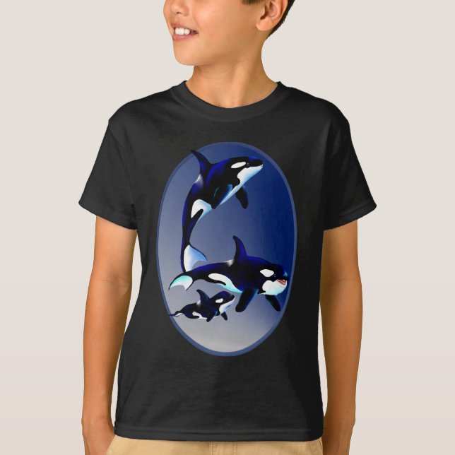 Camisa del óvalo de la familia de la orca (Anverso)