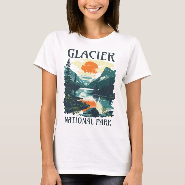 Camisa del Parque Nacional Glacier, camiseta de la (Anverso)