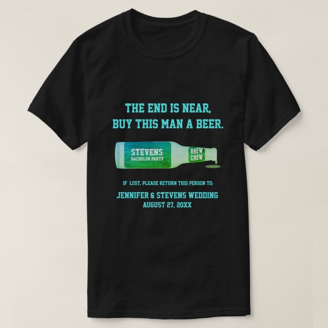 Camisa del partido Bachelor, divertida y graciosa  (Diseño del anverso)
