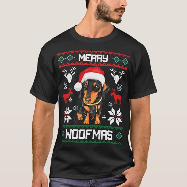 Camisa del regalo del navidad de Woofmas del perro (Anverso)