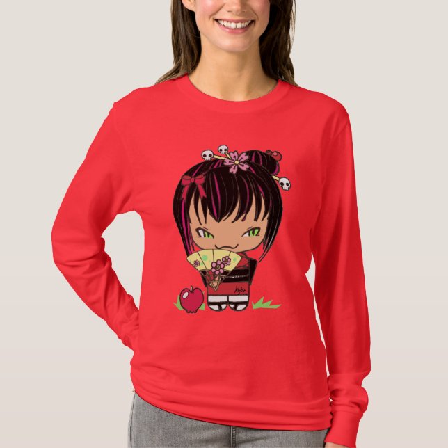 Camisa del rojo de la manzana de Miao de la muñeca (Anverso)