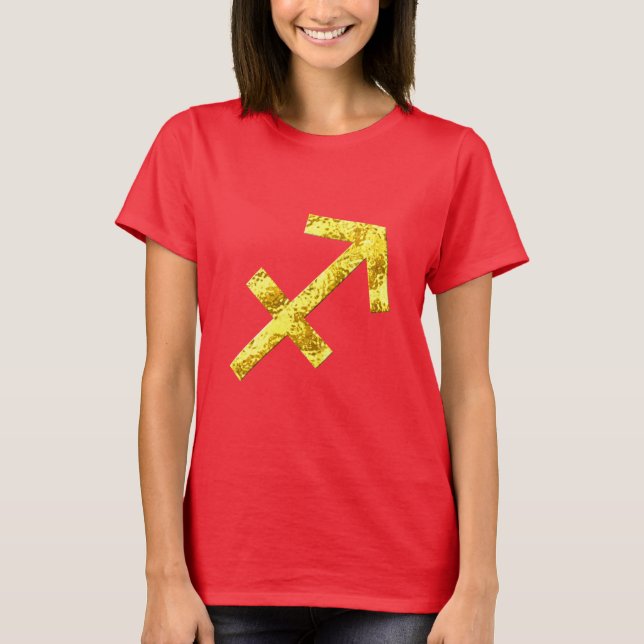 Camisa del rojo del oro del sagitario (Anverso)