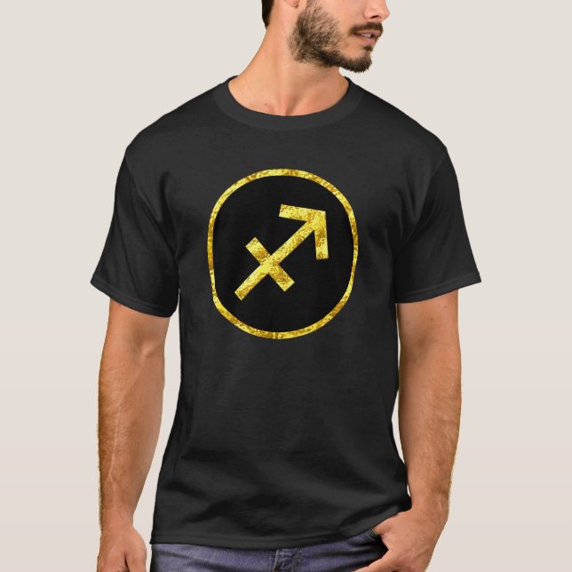 Camisa del símbolo del círculo del negro del oro (Anverso)