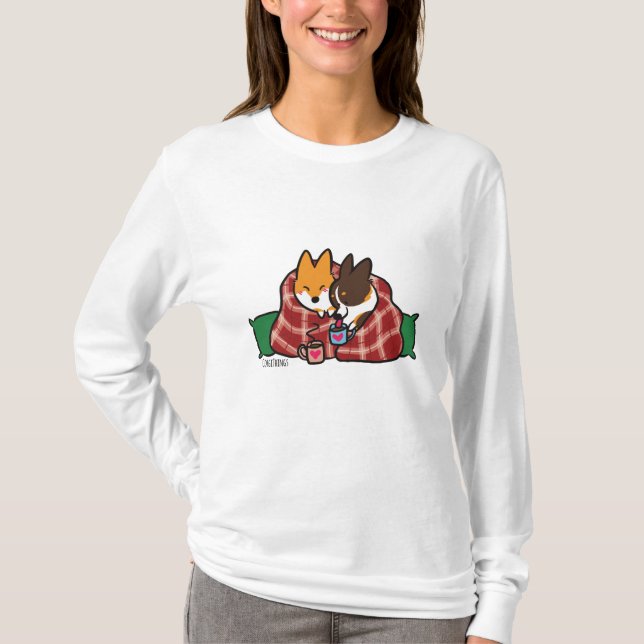 Camisa del Snuggle del navidad del Corgi (Anverso)
