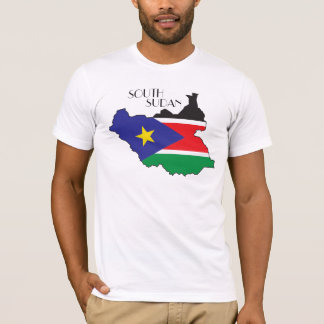 Camisa del sur del Bandera-Mapa de Sudán