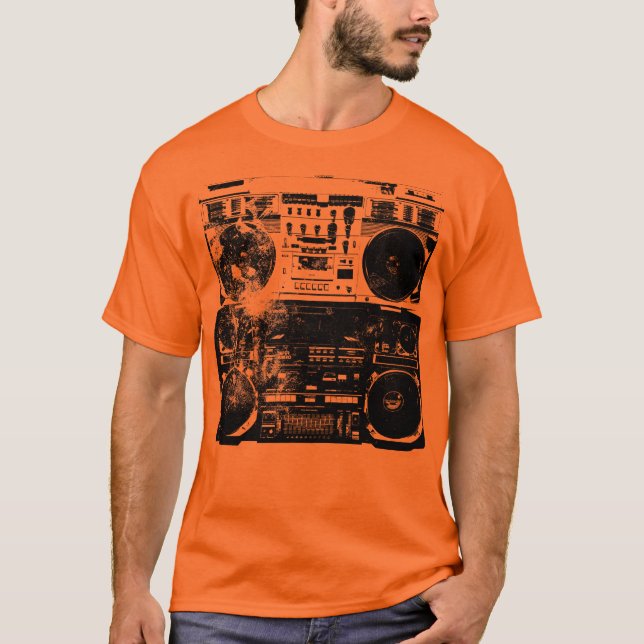 Camisa del teñido anudado de Boombox de la escuela (Anverso)
