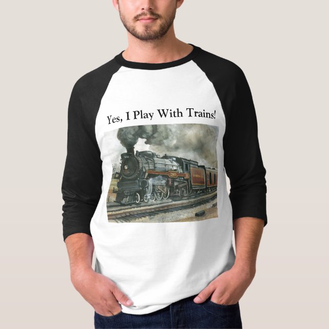 Camisa del tren - 3/4 raglán de la manga (Anverso)