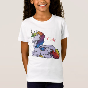 Camisa del unicornio del arco iris para los chicas