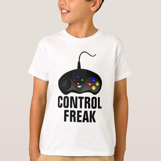 Camisa del videojugador del obseso del control (Anverso)