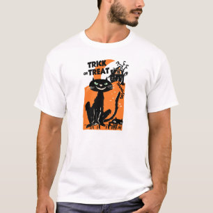 Camisa del vintage de los gatos de Halloween del