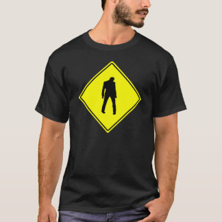 Camisa del zombi - señal de peligro del zombi