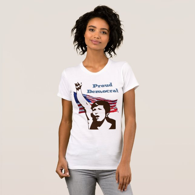 Camisa demócrata contra Trump de mujer demócrata o (Anverso completo)