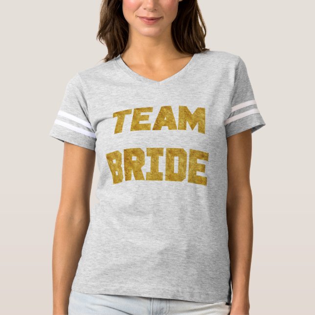 Camisa deportiva de Team Bride Relieve metalizado  (Anverso)