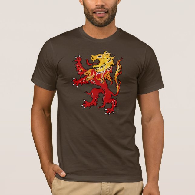 Camisa desenfrenada del león ardiente (oscura) (Anverso)