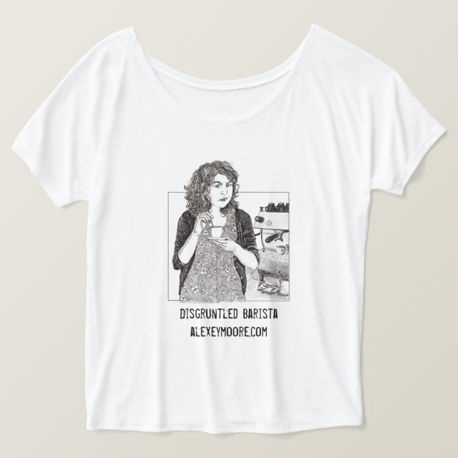 Camisa desgarbada contrariedad de Barista (Anverso del diseño)