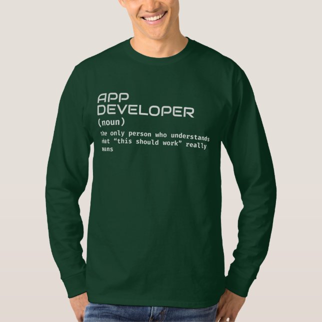 Camisa divertida de definición de desarrollador de (Anverso)