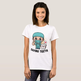 CAMISA DIVERTIDA DE DENTISTA :SALVANDO DIENTES