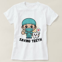 CAMISA DIVERTIDA DE DENTISTA :SALVANDO DIENTES