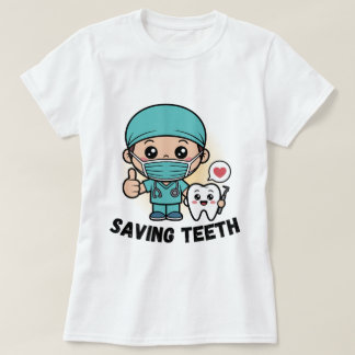 CAMISA DIVERTIDA DE DENTISTA :SALVANDO DIENTES