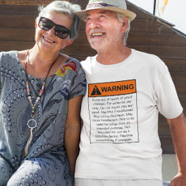 Camisa divertida de humor de etiqueta de advertenc