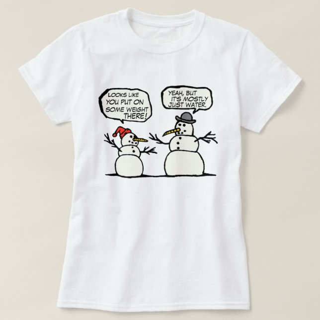 Camisa divertida de los muñecos de nieve (Diseño del anverso)