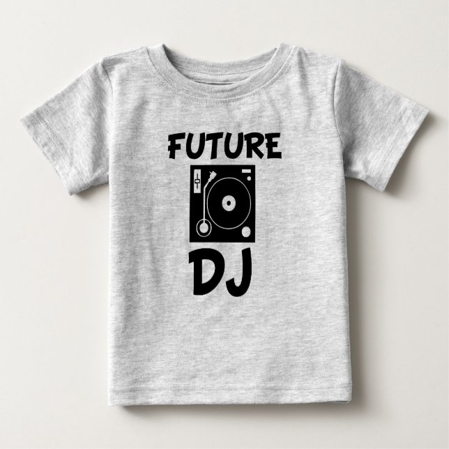 Camisa divertida del bebé de DJ del futuro (Anverso)