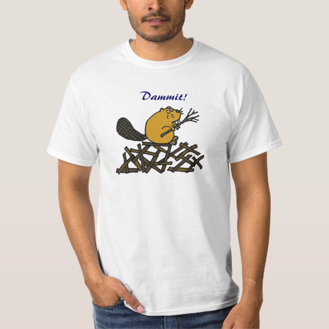 Camisa divertida del castor AA Dammit (Anverso)