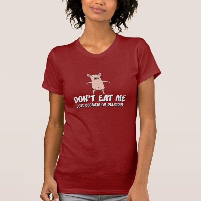 Camisa divertida del cerdo: No me coma (Anverso)